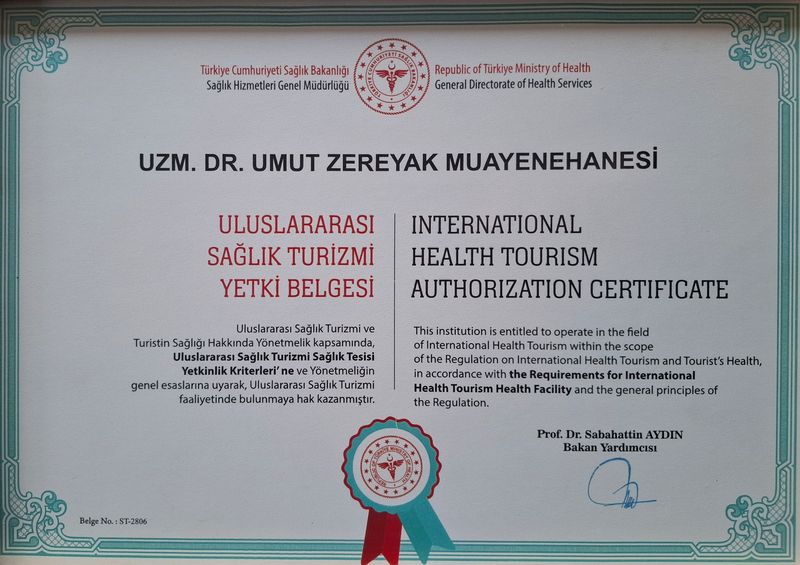 Turkish Ministry of Health — Health Tourism Authorization Certificate